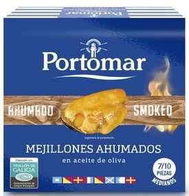 spanyol füstölt kékkagyló-konzerv olívaolajban