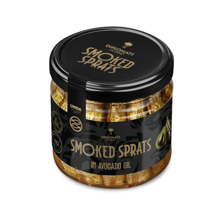 gourmet füstölt sprotni avokádóolajban nagyobb kiszerelésben üvegben