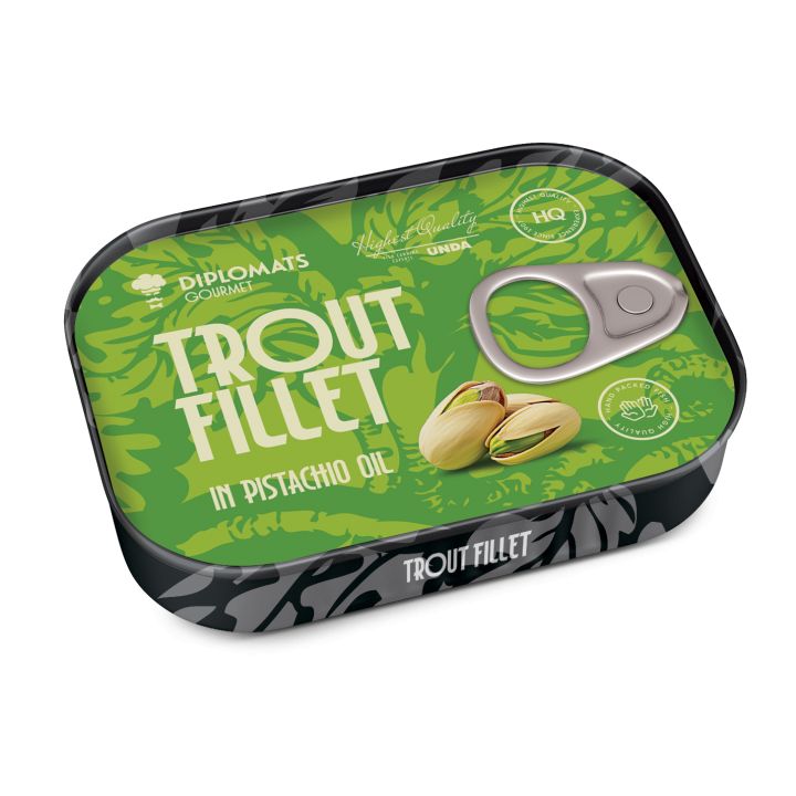 különleges pisztrángfilé pisztáciaolajban