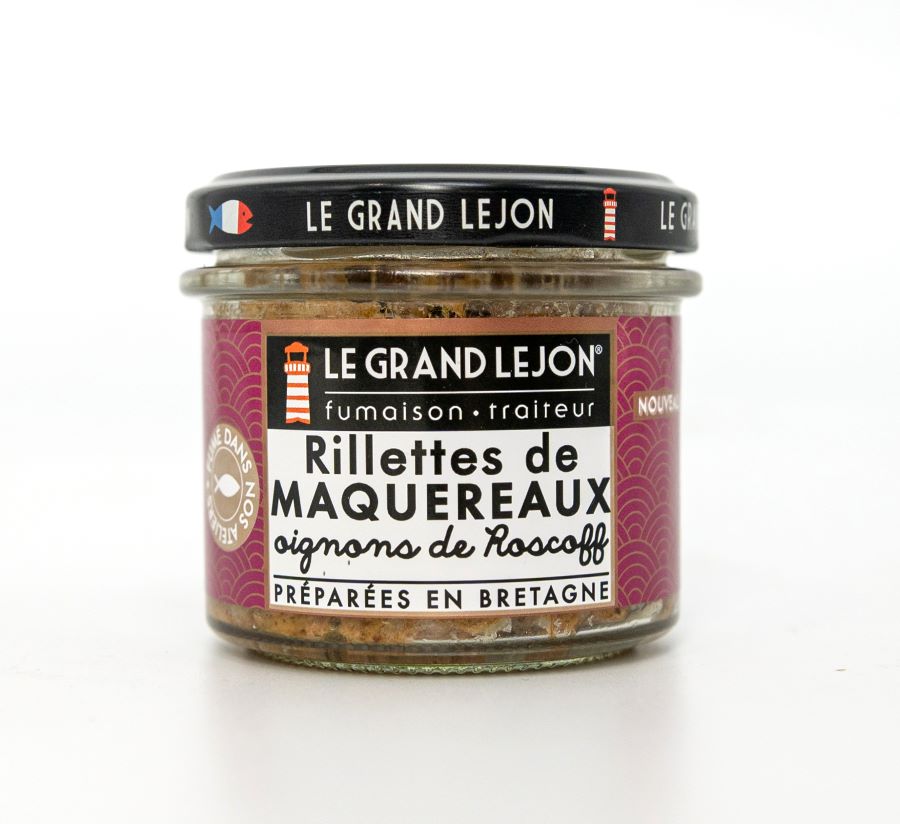 francia füstölt makréla rilette eredetvédett roscoffi vöröshagymával