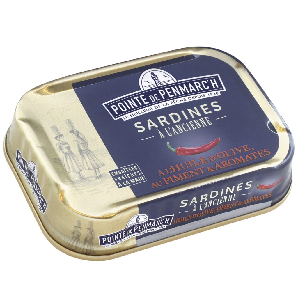 gourmet sült szardíniafilé olívaolajban különféle paprikával