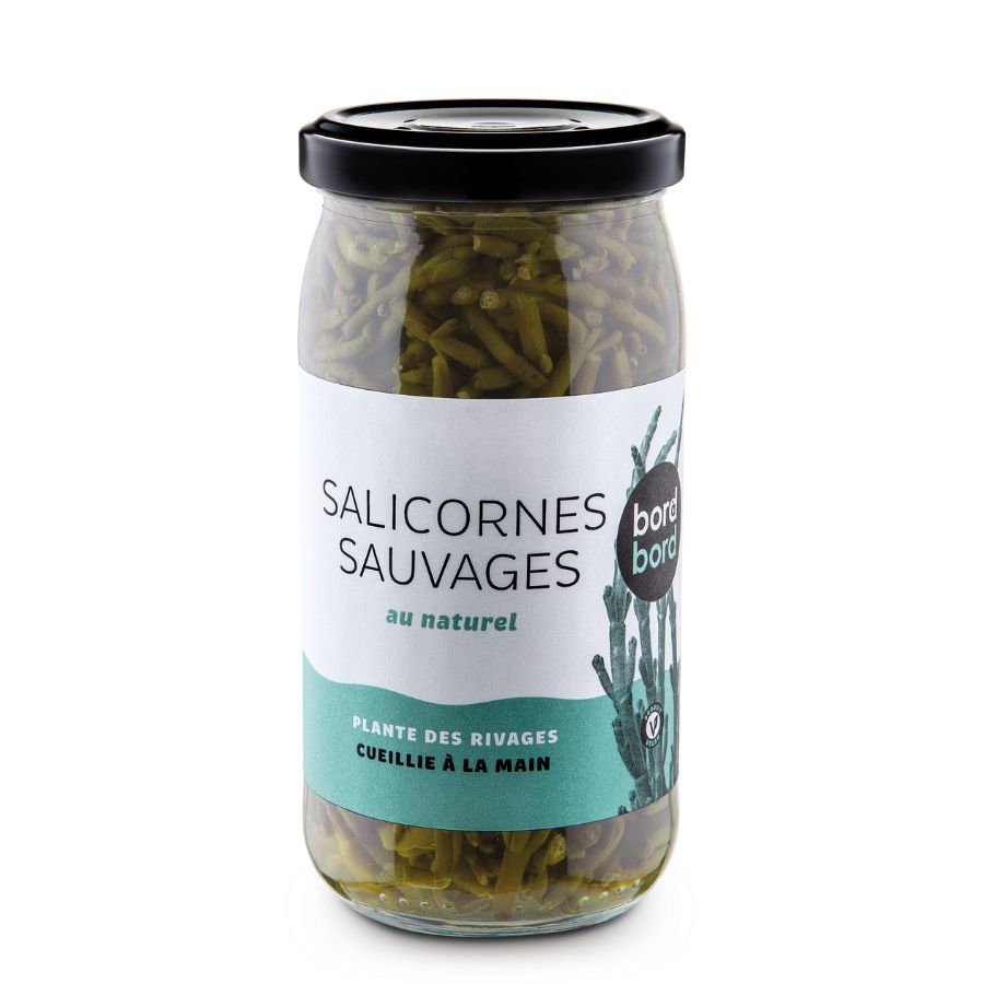 Salicornia tengeri alga tengervízben, vegán