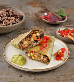 Vegán babos burrito algás tortillában